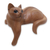 Wood sculpture, 'Watchful Ginger Cat' - Hand Carved Kitty Cat Sculpture in Medium Wood Finish (image 2d) thumbail