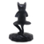 Wood sculpture, 'Vrkasana Black Cat' - Unique Wood Sculpture of Black Cat in Yoga Pose (image 2c) thumbail