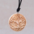 Bone pendant necklace, 'Sacred Tree' - Leather Cord Necklace with Bone Tree of Life Pendant thumbail