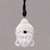 Bone pendant necklace, 'White Buddha Head' - Buddha Head Cow Bone Pendant on Adjustable Leather Cord (image 2) thumbail