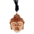 Bone pendant necklace, 'Buddha Head II' - Buddha Head Necklace in Carved Cow Bone and Leather (image 2b) thumbail