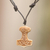 Bone pendant necklace, 'Star Tower' - Celtic Design Carved Bone Pendant Necklace on Leather Cord (image 2) thumbail