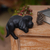 Wood sculpture, 'Sleepy Black Cocker Spaniel' - Black Wood Handmade Cocker Spaniel Puppy Sculpture (image 2j) thumbail