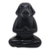 Wood sculpture, 'Meditating Black Puppy' - Wood Sculpture of Black Puppy Dog in Meditation Pose thumbail