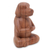 Wood sculpture, 'Meditating Puppy' - Brown Wood Puppy Sculpture in Whimsical Yoga Pose (image 2c) thumbail