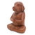 Escultura de madera - Escultura de cachorro de madera marrón en pose de yoga caprichosa