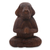 Escultura de madera - Escultura de madera de cachorro de pelo largo meditando