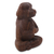 Wood sculpture, 'Meditating Long-Haired Puppy' - Wood Sculpture of Meditating Long Haired Puppy Dog