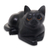 Wood sculpture, 'Stay Calm Black Cat' - Artisan Crafted Black Cat Sculpture from Indonesia (image 2c) thumbail