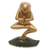 Wood statuette, 'Vrkasana Yoga Frog' - Handmade Wood Frog Yoga Statuette with Golden Finish thumbail