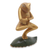 estatuilla de madera - Estatuilla de yoga de rana de madera hecha a mano con acabado dorado