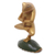 Wood statuette, 'Vrkasana Yoga Frog' - Handmade Wood Frog Yoga Statuette with Golden Finish (image 2c) thumbail