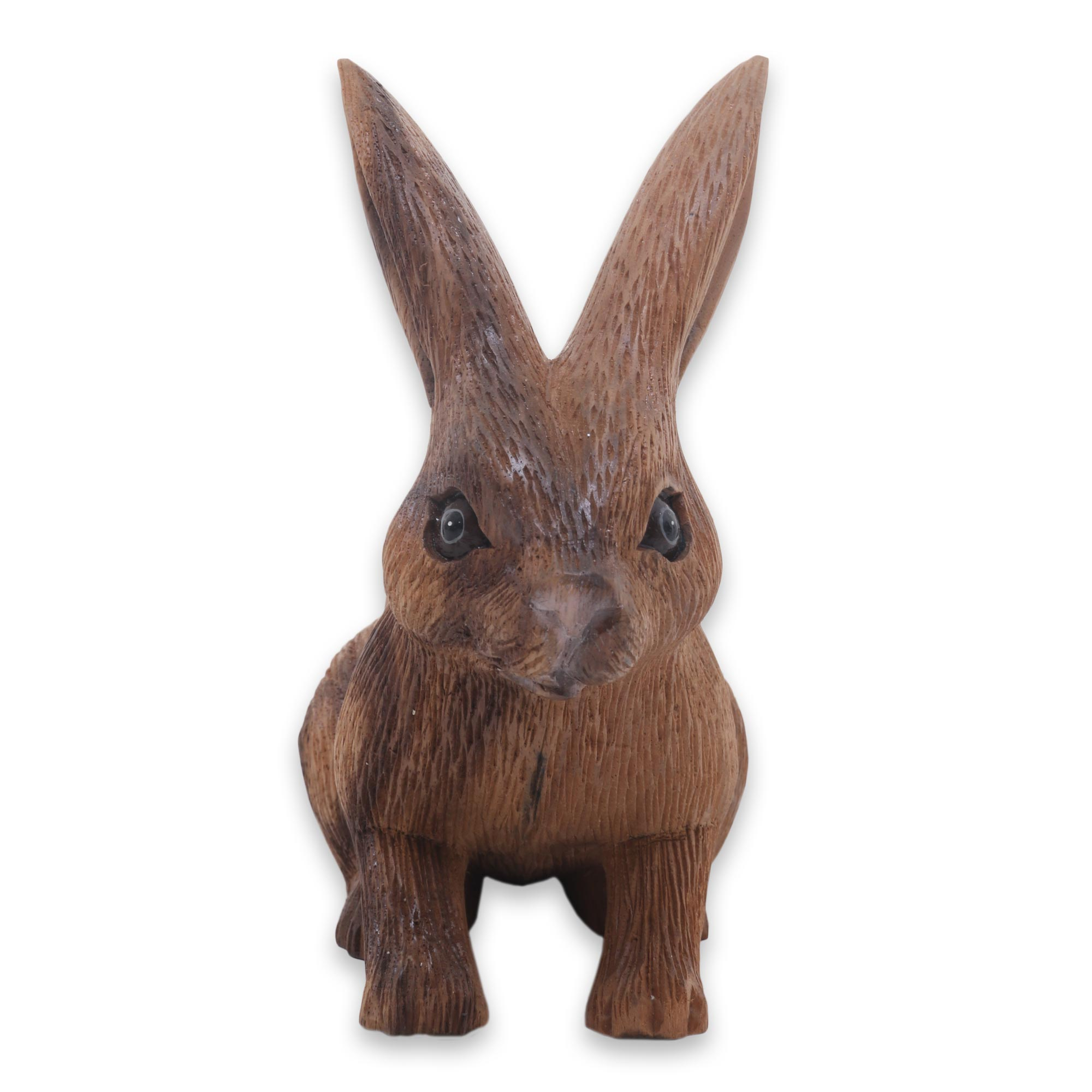 Wooden Rabbit Statuette Carved by Hand in Bali - Long-Haired Ginger ...