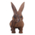 Wood sculpture, 'Long-Haired Ginger Rabbit' - Wooden Rabbit Statuette Carved by Hand in Bali (image 2c) thumbail