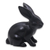 Wood sculpture, 'Cute Black Rabbit' - Adorable Black Bunny Sculpture Hand Carved in Suar Wood (image 2b) thumbail