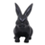 Wood sculpture, 'Cute Black Rabbit' - Adorable Black Bunny Sculpture Hand Carved in Suar Wood (image 2c) thumbail
