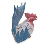 Wood statuettes, 'Chicken Gossip' (pair) - Rustic Hand Carved Colorful Chicken Statuettes (Pair)