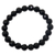 Stretcharmband mit Onyx-Perlen, 'Schwarze Lava'. - Stretch-Armband aus Bali mit facettierten runden Onyx-Perlen