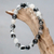 Tourmalinated quartz beaded stretch bracelet, 'Sanur Storm' - Artisan Crafted Beaded Bracelet with Tourmalinated Quartz
