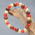 Beaded stretch bracelet, 'Red Connection' - Beaded Stretch Bracelet with Ceramic and Wood Beads thumbail