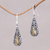 Pendientes colgantes con detalles en oro, 'Gold Rush' - Pendientes estilo colgante de plata de ley con detalles en oro de 18 k