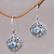 Gold accented blue topaz dangle earrings, 'Gardenia' - 18k Gold Accented Sterling Silver Earrings with Blue Topaz (image 2) thumbail