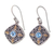 Gold accented blue topaz dangle earrings, 'Gardenia' - 18k Gold Accented Sterling Silver Earrings with Blue Topaz thumbail
