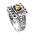 Citrine cocktail ring, 'Ayung Terraces' - Artisan Crafted Engraved Sterling Silver and Citrine Ring (image 2b) thumbail
