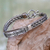 Men's sterling silver pendant bracelet, 'Denpasar Braid' - Artisan Crafted Balinese Sterling Silver Bracelet for Men (image 2) thumbail