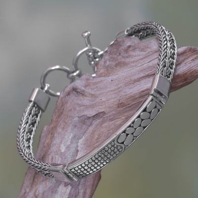 Sterling silver pendant bracelet, 'Tukad Unda' - Artisan Crafted 925 Sterling Silver Bracelet NOVICA Bali