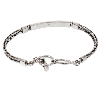 Sterling silver pendant bracelet, 'Celuk Sprout' - Leaf and Vine Themed Sterling Silver Pendant Bracelet