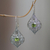 Peridot dangle earrings, 'Shine On' - Lacy Sterling Silver Dangle Earrings with Peridot Gems thumbail
