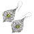 Peridot dangle earrings, 'Shine On' - Lacy Sterling Silver Dangle Earrings with Peridot Gems (image 2b) thumbail