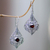 Garnet dangle earrings, 'Shine On' - Sterling Silver 925 Dangle Earrings with Faceted Garnets thumbail