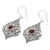 Garnet dangle earrings, 'Shine On' - Sterling Silver 925 Dangle Earrings with Faceted Garnets (image 2b) thumbail