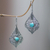 Sterling silver dangle earrings, 'Shine On' - Lacy 925 Silver Dangle Earrings with Reconstituted Turquoise