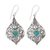 Sterling silver dangle earrings, 'Shine On' - Lacy 925 Silver Dangle Earrings with Reconstituted Turquoise thumbail