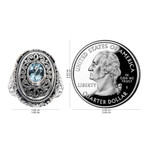 Blue topaz cocktail ring, 'Island Blue' - 1.5 Carat Blue Topaz Cocktail Ring in Sterling Silver