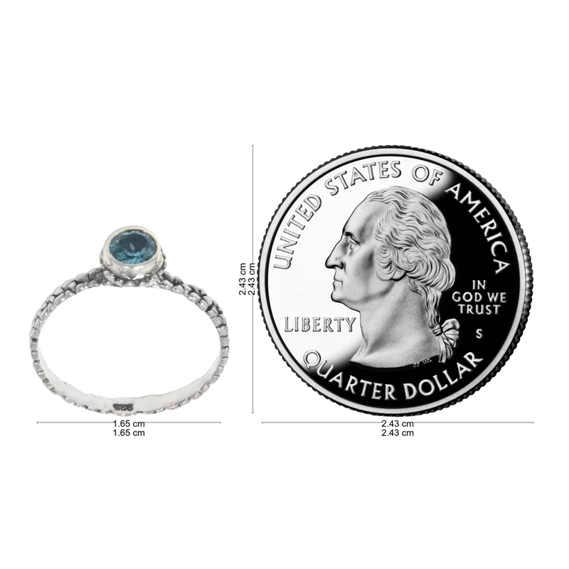 Set of 3 Stacking Silver Butterfly Rings with Blue Topaz