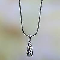 Sterling silver pendant necklace, 'Ancient Bali' - Balinese Hand Crafted Sterling Silver Necklace with Pendant