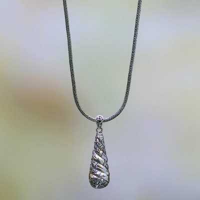 Sterling silver pendant necklace, 'Ancient Bali' - Balinese Hand Crafted Sterling Silver Necklace with Pendant