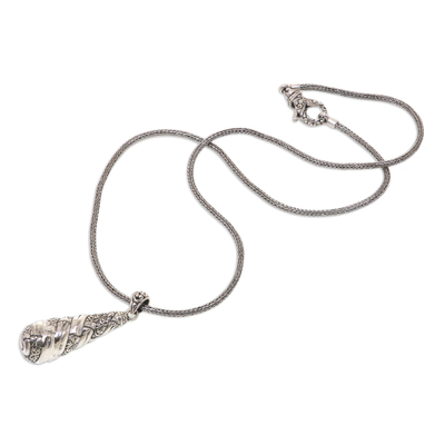 Collar colgante de plata esterlina - Collar balinés de plata de ley hecho a mano con colgante