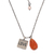 Carnelian and cultured pearl pendant necklace, 'Inspiring Love' - 925 Silver and Carnelian Necklace Love Themed Jewelry thumbail