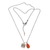 Carnelian and cultured pearl pendant necklace, 'Inspiring Love' - 925 Silver and Carnelian Necklace Love Themed Jewelry (image 2b) thumbail