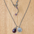 Amethyst flower necklace, 'Inspiring Lotus' - Sterling Silver Buddhism Flower Necklace with Amethyst (image 2) thumbail