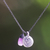 Amethyst heart necklace, 'Inspiring Heart' - Amethyst and 925 Sterling Silver Necklace Heart Jewelry thumbail