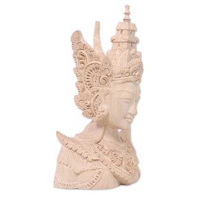 Wood sculpture, 'Rama' - Indonesian Art Wood Sculpture of Rama Hindu Legend Carving
