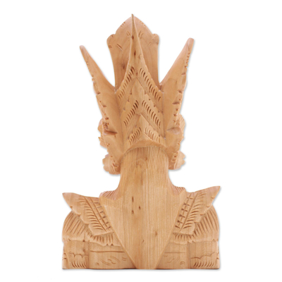 Escultura de madera, 'Sita' - Escultura de madera elaboradamente tallada de Sita de Bali