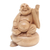 Wood sculpture, 'Happy Buddha of Wealth' - Hand Carved 6-Inch Crocodile Wood Happy Buddha Statuette thumbail