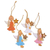 Wood ornaments, 'Starlight Angels' (set of 4) - 4 Artisan Crafted Angel with Stars Holiday Ornaments Set